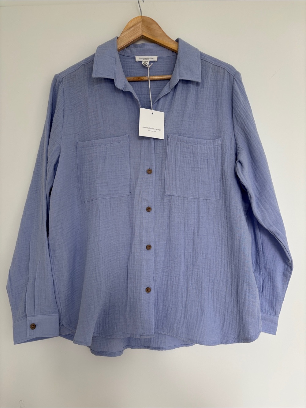 beachlunchlounge Light Blue Women’s Shirt Jacket 100% cotton